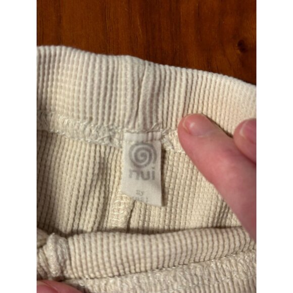 Nui Organics Childrens Size 2Y Beige Thermal Ribbed Long Sleeve Top & Pants Set - Picture 3 of 4